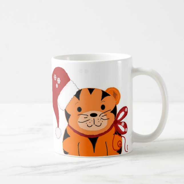 Caneca De Café Tigre de Natal (Direita)