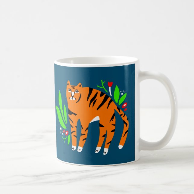 Caneca De Café Tigre em flores (Direita)