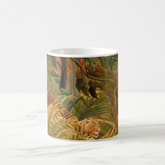 Caneca De Café Tigre em uma tempestade tropical por Henri Roussea (Centro)