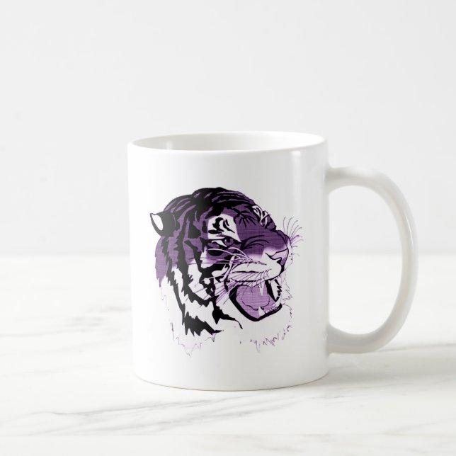 Caneca De Café Tigre enfrentado roxo (Direita)