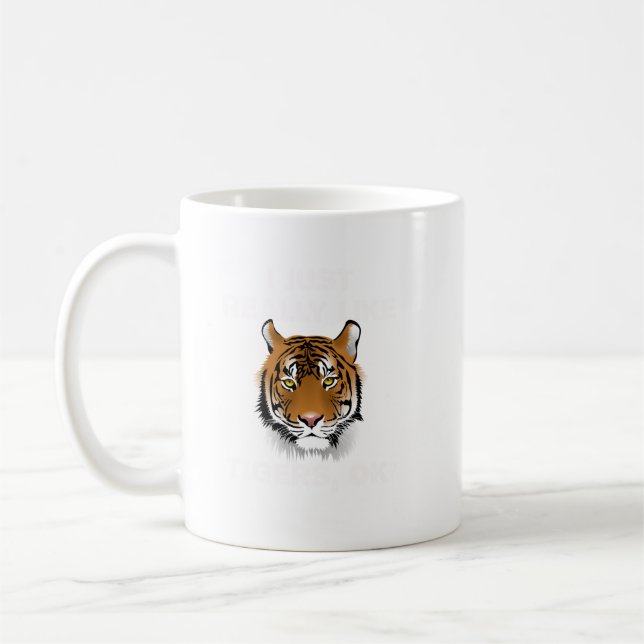 Caneca De Café Tigre Engraçado Presente Eu Gosto Muito De Tigres  (Esquerda)