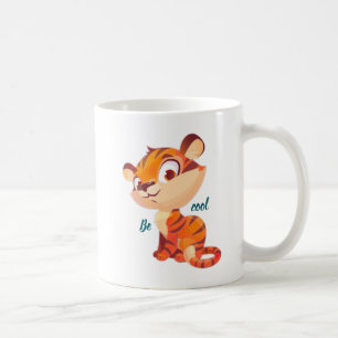 Caneca De Café Tigre Fofo Seja Legal Desenho Animado