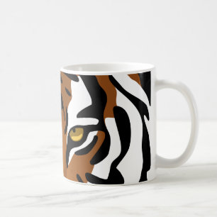 Caneca De Café Tigre, gato selvagem no preto