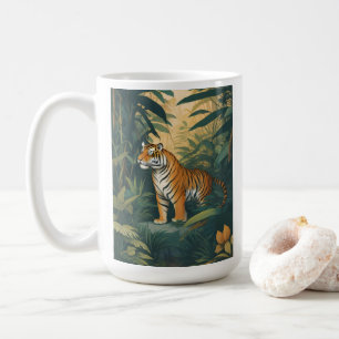 Caneca De Café Tigre Majestoso na Arte Selvagem Elegante