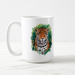 Caneca De Café "Tigre Majestoso na Arte Selvagem - Natureza Selva