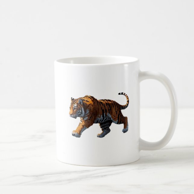 Caneca De Café Tigre majestueux en pixel art. (Direita)