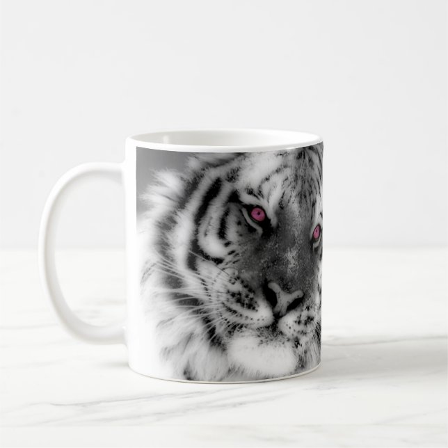 Caneca De Café Tigre Olhado Rosa (Esquerda)