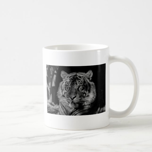 Caneca De Café Tigre preto e branco (Direita)
