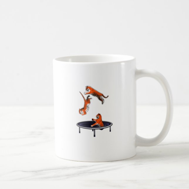 Caneca De Café tigre trampolining (Direita)