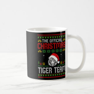 Caneca De Café Tigre Usando Chapéu de Papai Noel Luzes de Natal F