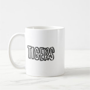 Caneca De Café Tigres Desperta Espírito Escolar Laranja Pé Preto