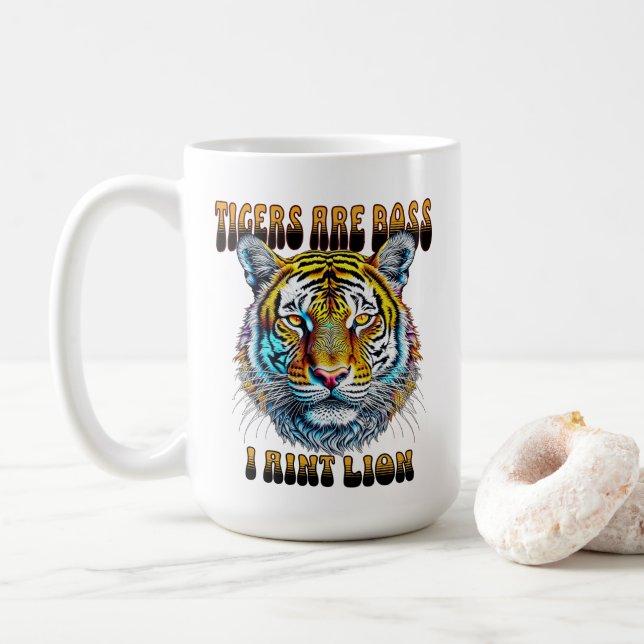 Caneca De Café Tigres são Chefe | I Leão De Tonalidade (Com Donut)