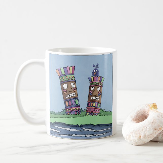 Caneca De Café Tiki Pássaro Chupa-Café (Com Donut)