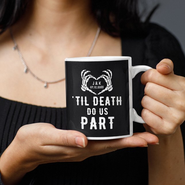 Caneca De Café Til Death Do Us Part Wedding Custom Initials Date  (Til Death Do Us Part Wedding Custom Initials Date Coffee Mug
)