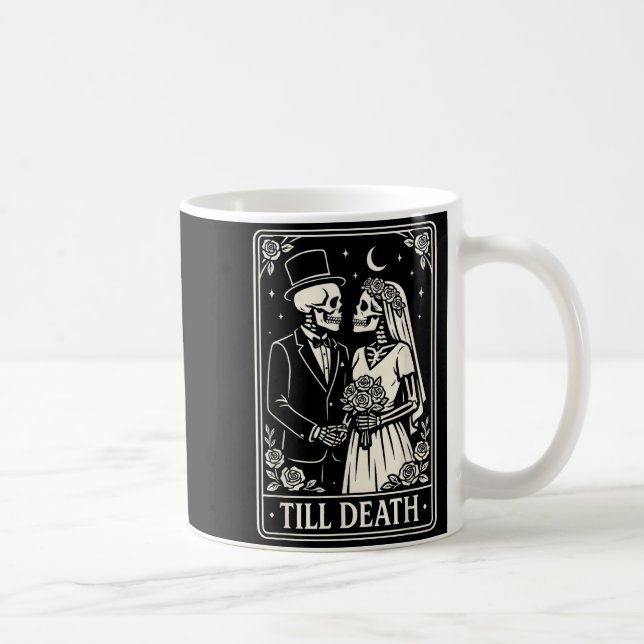 Caneca De Café Till Death Skeleton Love Couples Gothic Wedding Br (Direita)