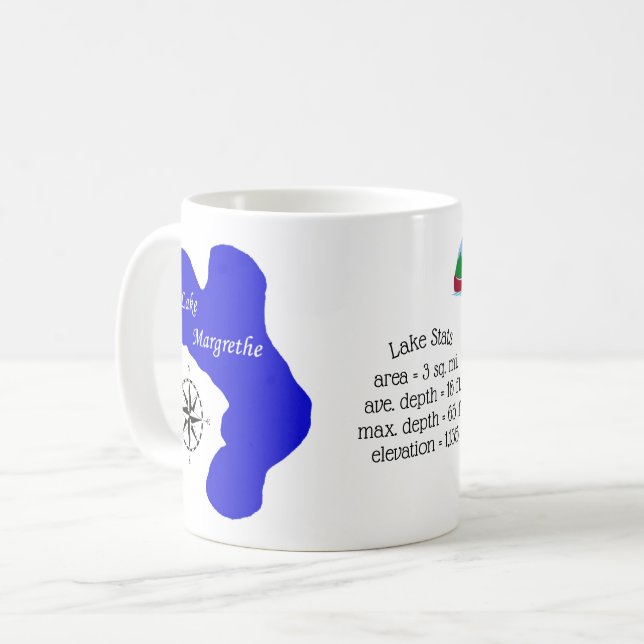 Caneca De Café Timalo, MI e stats de Margrethe do lago (Frente Esquerda)