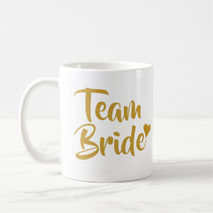 Caneca De Café Time da Noiva Coração Dourado