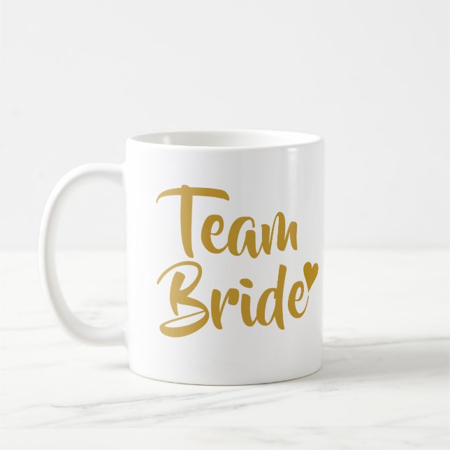 Caneca De Café Time da Noiva Coração Dourado (Esquerda)