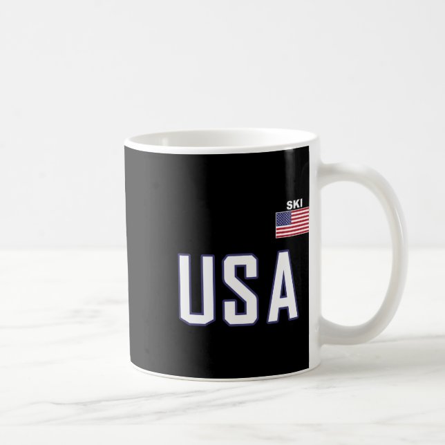 Caneca De Café Time de Esqui Bandeira dos EUA Equipamento de Esqu (Direita)