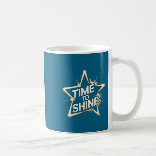 Caneca De Café Time Women To Shine Motivational Star Men Kids  (Direita)