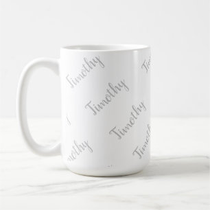 Caneca De Café Timothy Name In Light Cinzas,