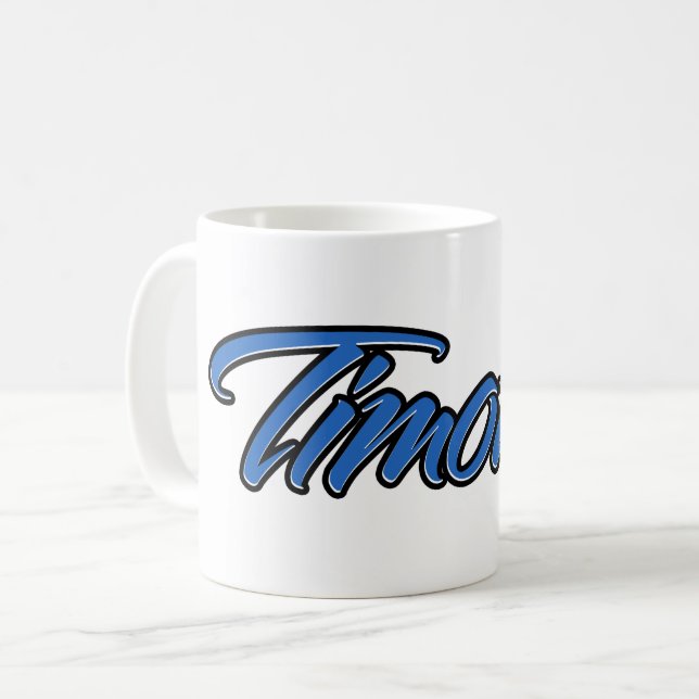 Caneca De Café Timothy Vorname Name blue Tasse Kaffeetasse (Frente Esquerda)