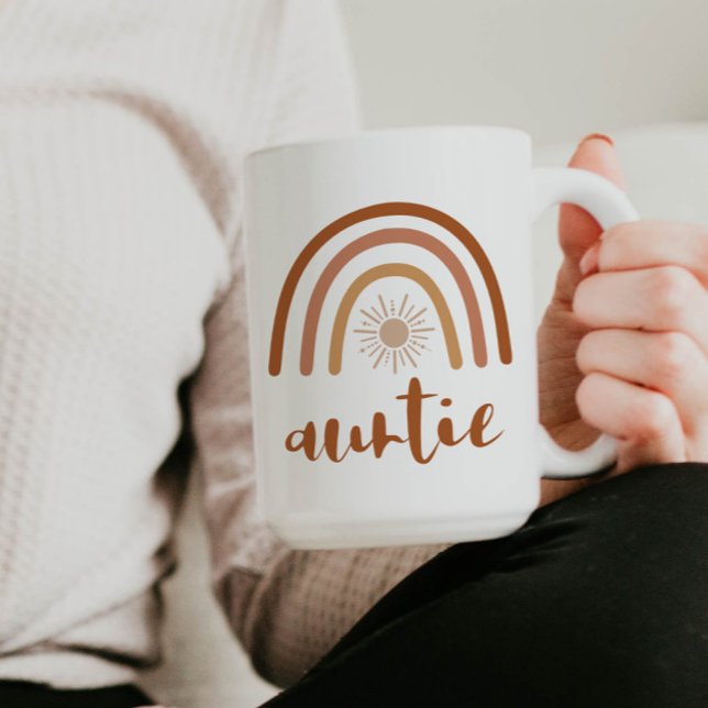 Caneca De Café TINLEY Bohemian Burnt Orange Rainbow Sun tia (Criador carregado)