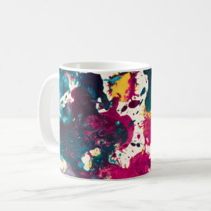 Caneca De Café Tinta Abstrato colorida, teta de tinta colorida e