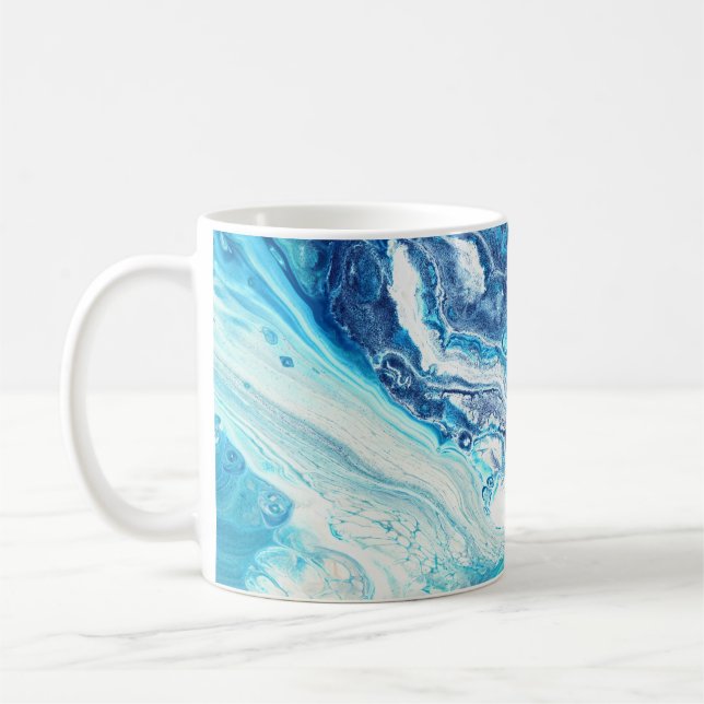 Caneca De Café Tinta acrílica, tons de abstrato (Esquerda)