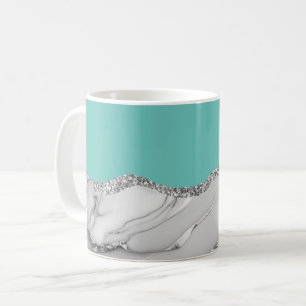 Caneca De Café Tinta Alcoólica Abstrata Brilho Azul Marinho Prate