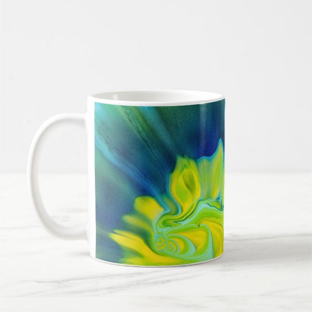 Caneca De Café Tinta Azul e Amarela (Esquerda)