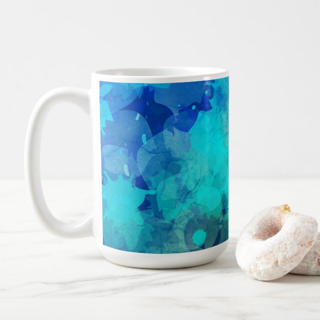 Caneca De Café Tinta Azul Roxa (Com Donut)