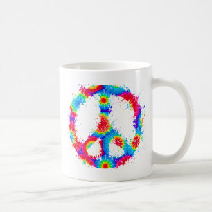 Caneca De Café Tinta da tintura do laço do símbolo de paz