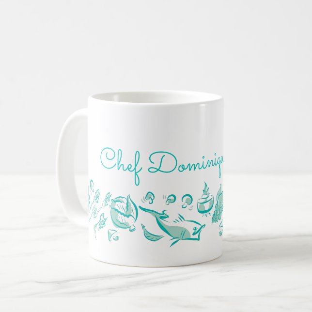 Caneca De Café Tinta de Cuisine Chinesa Personalizada Desenhando  (Frente Esquerda)