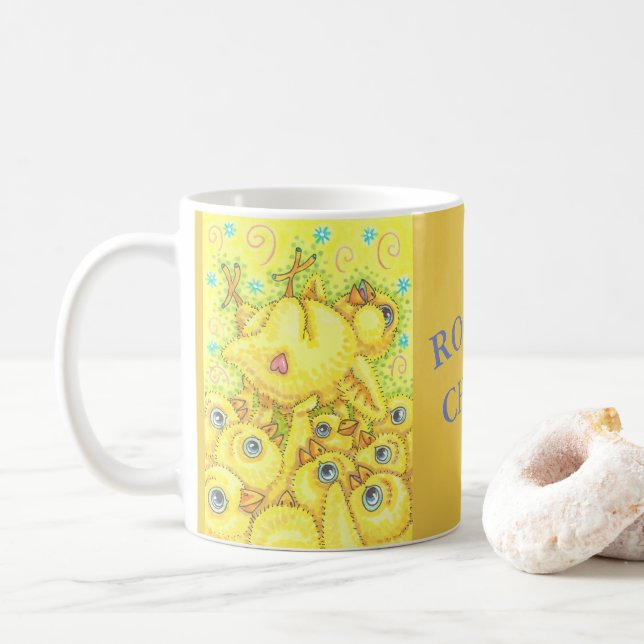 CANECA DE CAFÉ TINTA DE PINTINHO ROCKER MOSH (Com Donut)