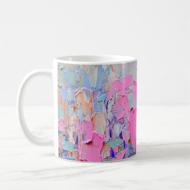 Caneca De Café Tinta em relevo expressa na canvas, criada com (Esquerda)