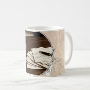 Caneca de Café Tinta & Letras Vitorianas Vintage