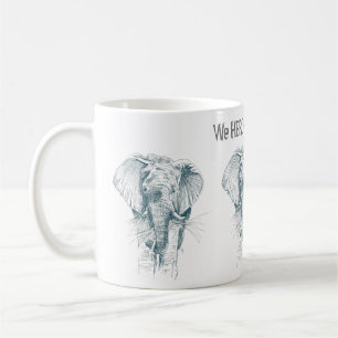 Caneca De Café Tinta preta de elefante Engraçado dizendo