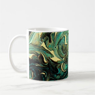 Caneca De Café Tintas acrílicas aquamarinas: fundo abstrato.