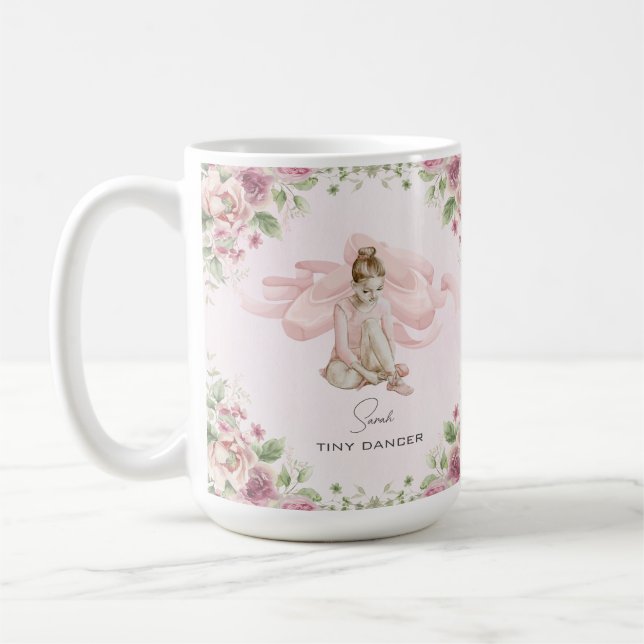 Caneca De Café Tiny Dancer Ballerina Personalizou Mug (Esquerda)