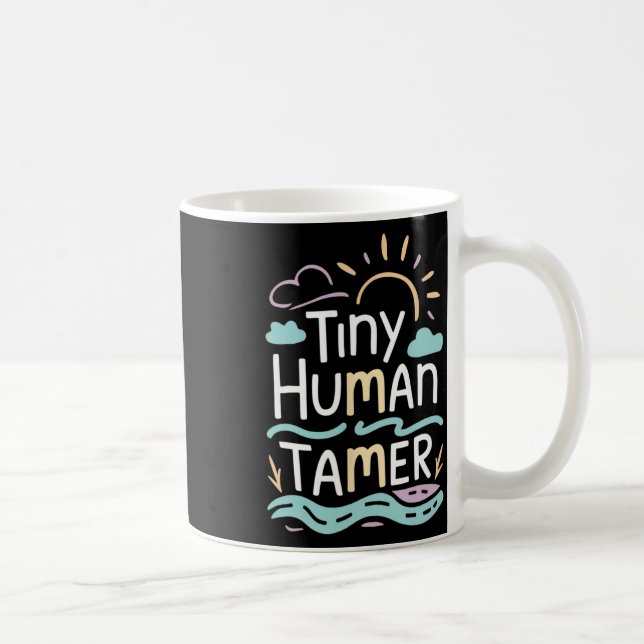 Caneca De Café Tiny Human Tamer Back To School Elementary Teacher (Direita)