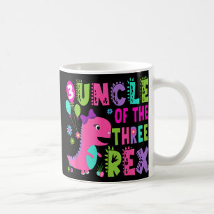 Caneca De Café Tio Do aniversário de 3 anos Rex Dinossaur T-rex