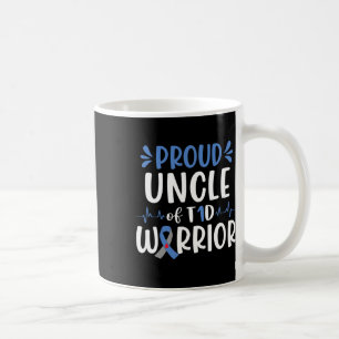 Caneca De Café Tio Orgulhoso do Guerreiro T1d Sensibilização Azul