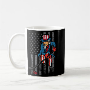 Caneca De Café Tio Sam 4 de Julho Hóquei no Gelo Bandeira América