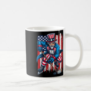 Caneca De Café Tio Sam Jogador de Hóquei 4 de Julho Bandeira Amer