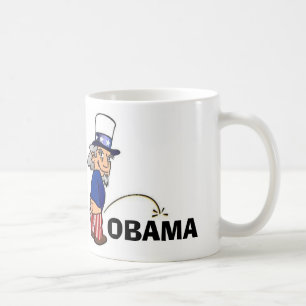 Caneca De Café Tio Sam que faz xixi em Obama