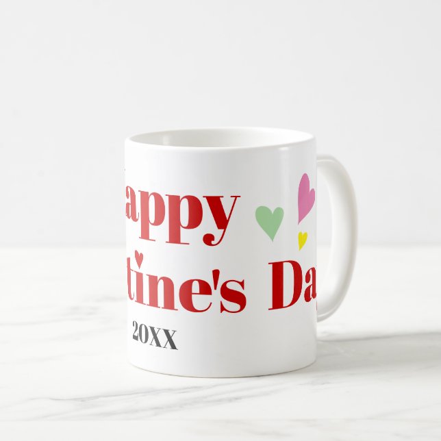 Caneca De Café Típica vermelha Feliz Dia dos Namorados (Frente Esquerda)