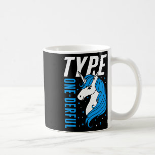 Caneca De Café Tipo 1 - Unicorn T1d Raparigas Diabetes Awarene