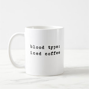 Caneca De Café Tipo de sangue Citações Inspiradoras Minimalista