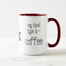 Caneca de Café Tipo Sanguíneo